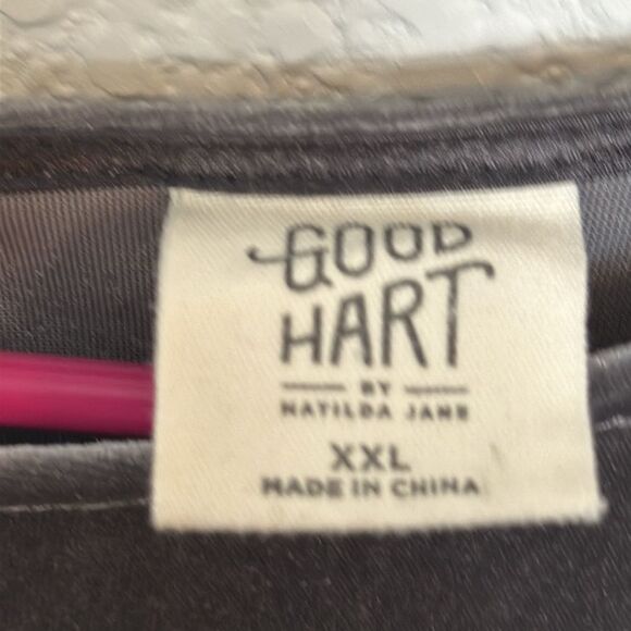 Good Hart short sleeve velvet cropped top size large 24A - Picture 3 of 5